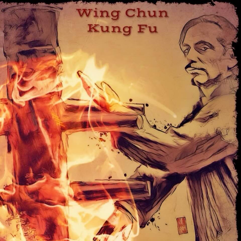 Bob Rosenberg pencil drawing doing wing chun