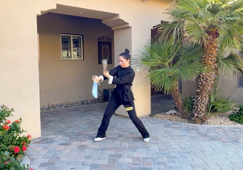 Sifu Kendra Mahon Butterfly Sword technique demonstration
